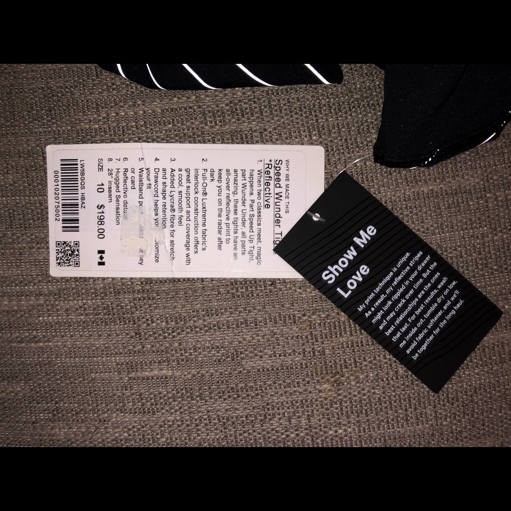Lululemon speed wunder reflective size 10